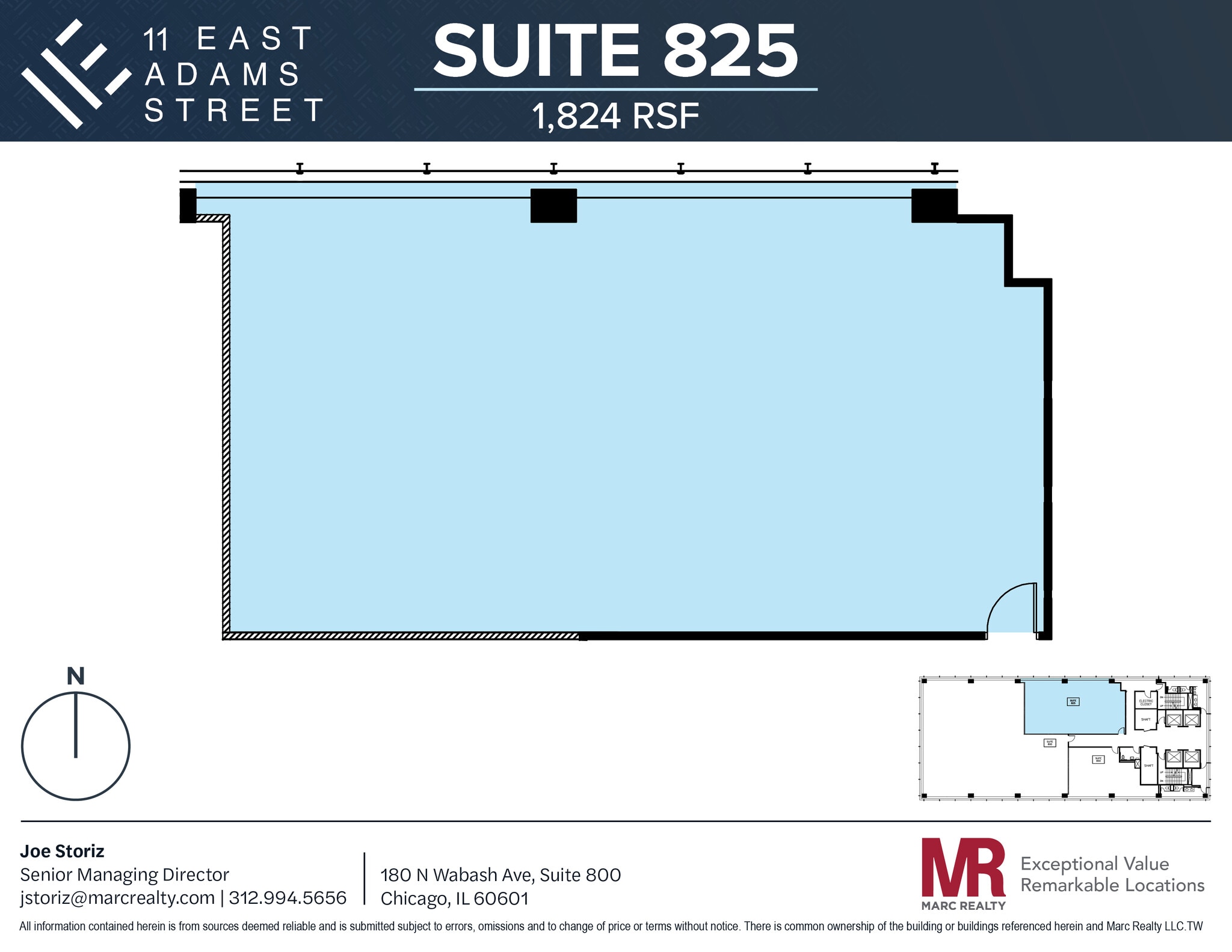 11 E Adams St, Chicago, IL à louer Plan d’étage– Image 1 sur 1