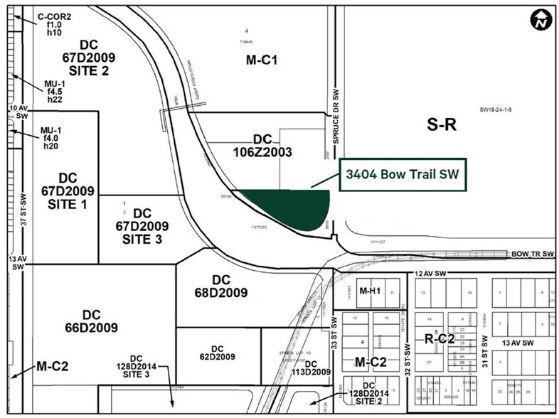 3404 Bow Trl SW, Calgary, AB à vendre - Plan de site – Image 1 sur 2