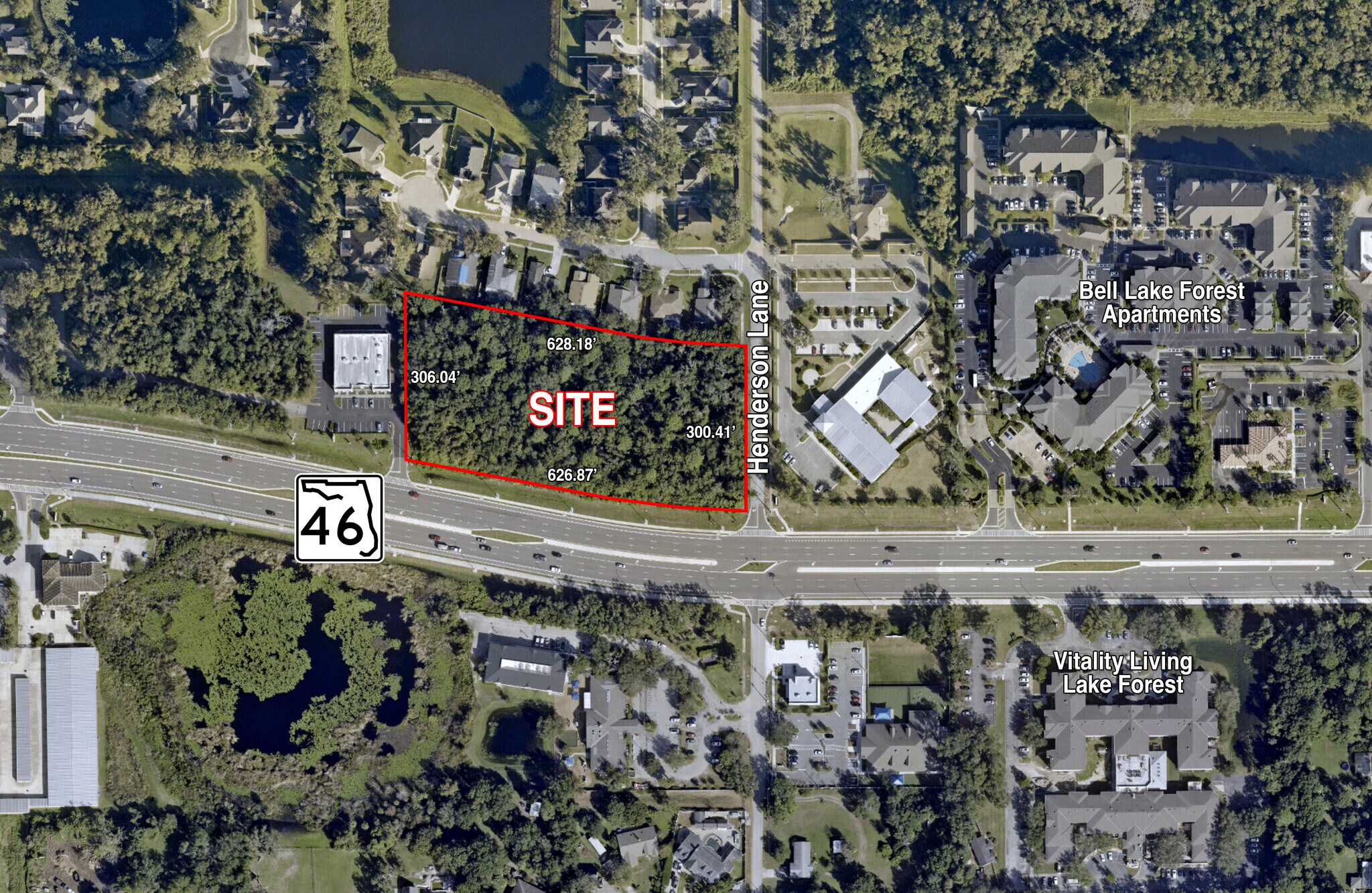 SR 46 & Henderson Lane, Sanford, FL à vendre Aérien– Image 1 sur 2