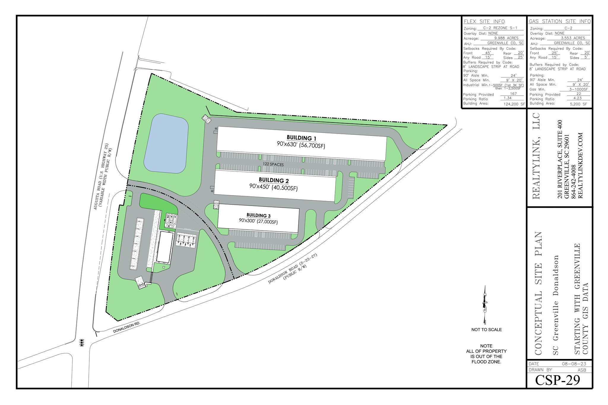 Augusta Rd & Donaldson Rd, Greenville, SC à louer Plan de site– Image 1 sur 1