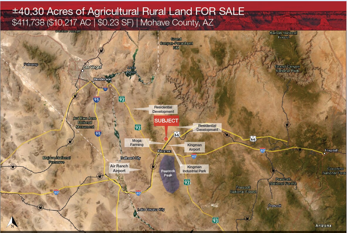 ±40.30 Acres of Agricultural Rural Land, Kingman, AZ à vendre Photo principale– Image 1 sur 2