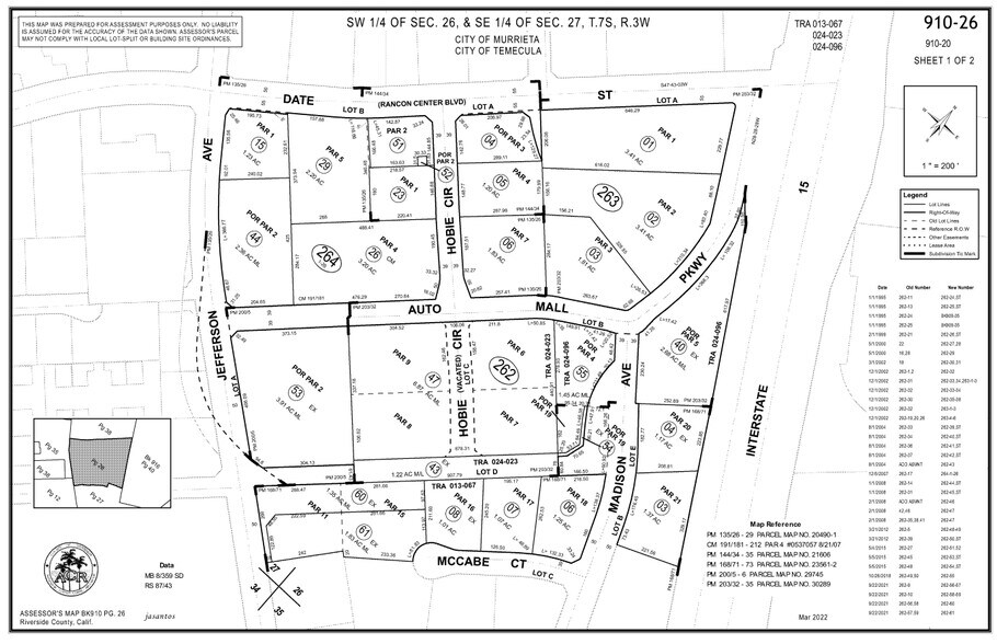 1.68 Acres SEQ French Valley Pky & Jefferson Ave, Temecula, CA à vendre - Plan cadastral – Image 2 sur 2