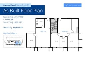 1910 Olympic Blvd, Walnut Creek, CA à louer Plan d’étage– Image 2 sur 2