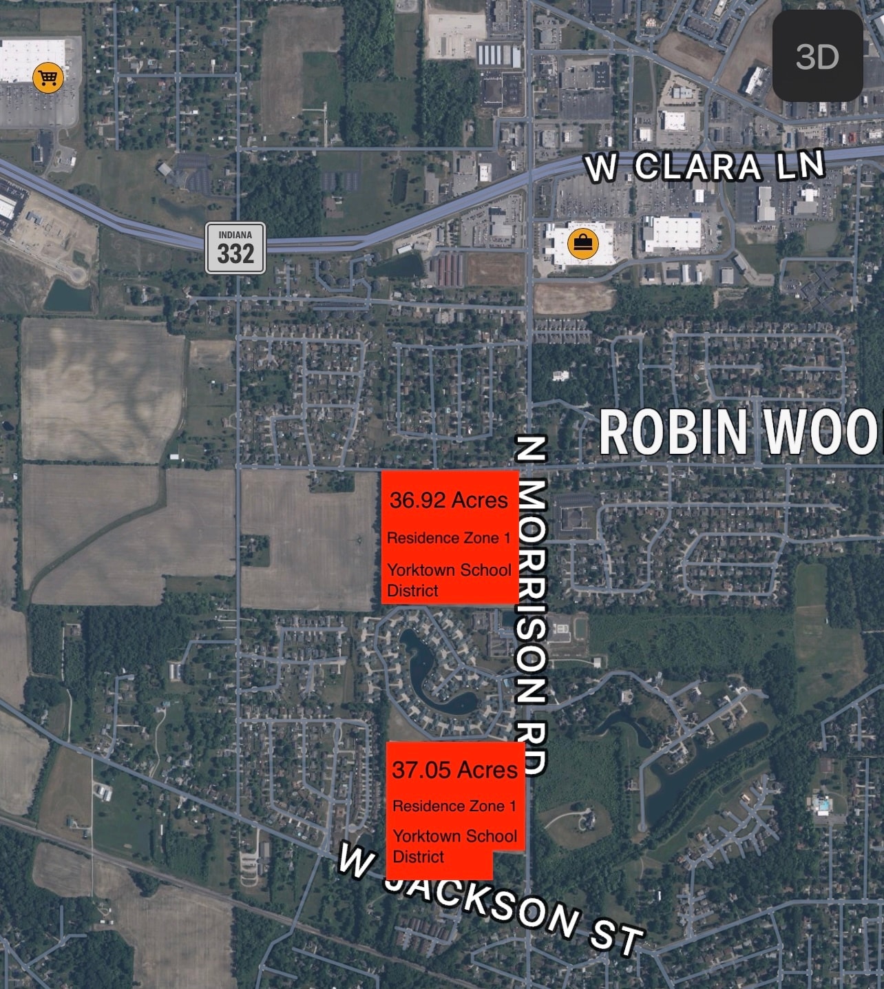 LAND W PETTY Rd, Muncie, IN à vendre Aérien– Image 1 sur 3