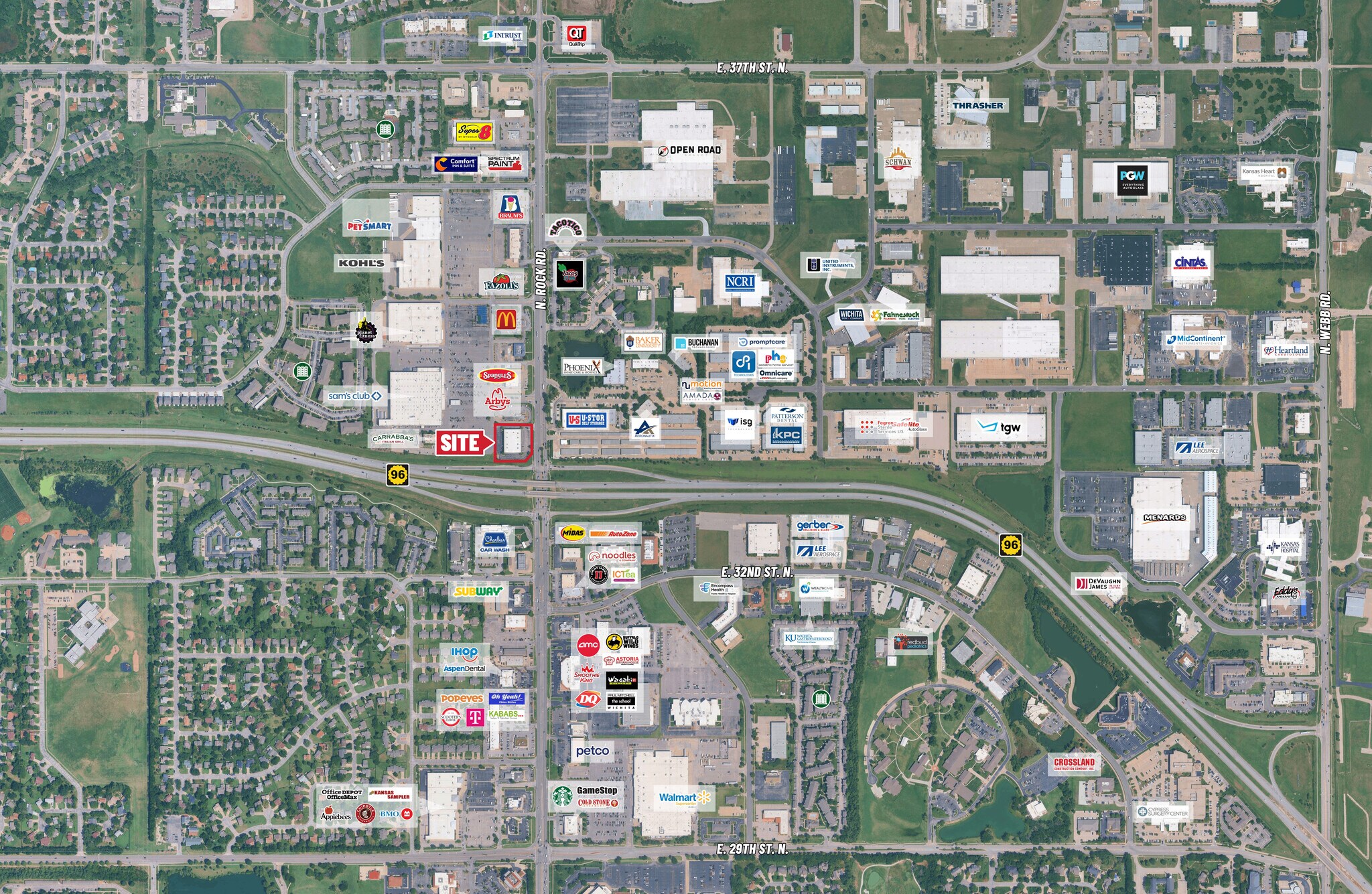 3411 N Rock Rd, Wichita, KS à louer Aérien– Image 1 sur 4
