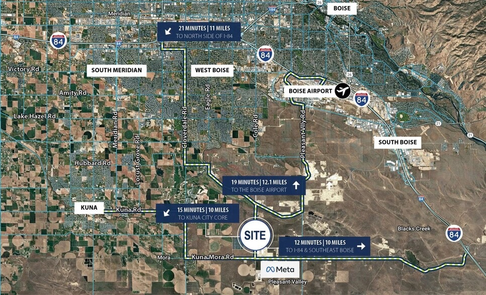 14371 S Cole Rd, Kuna, ID à vendre - Aérien – Image 3 sur 3