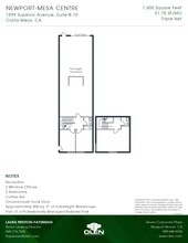 1599 Superior Ave, Costa Mesa, CA à louer Plan d’étage– Image 1 sur 1