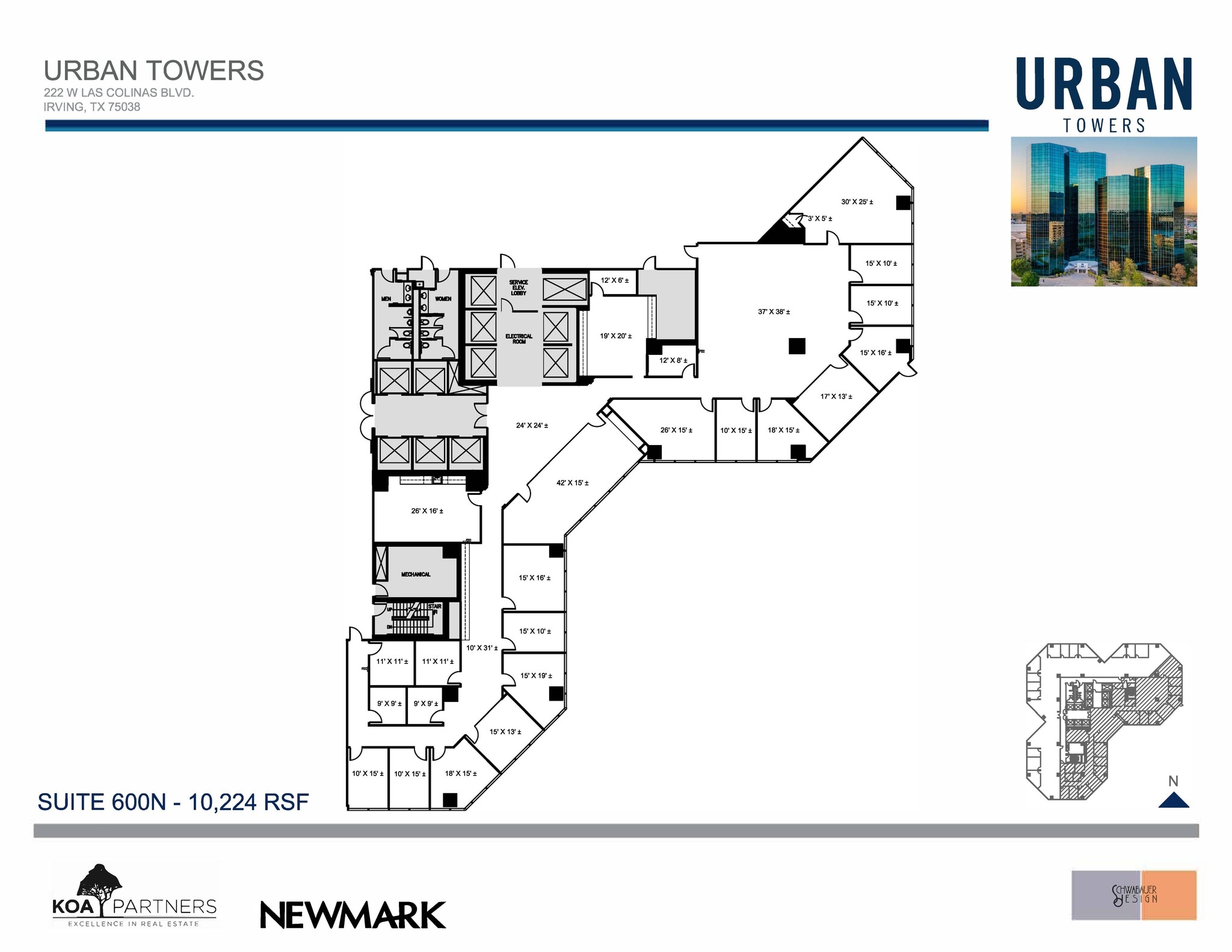 222 W Las Colinas Blvd, Irving, TX à louer Plan d’étage– Image 1 sur 2