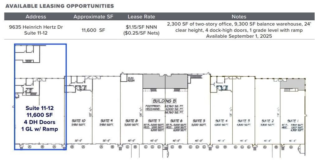 9635 Heinrich Hertz Dr, San Diego, CA à louer Plan d’étage– Image 1 sur 1