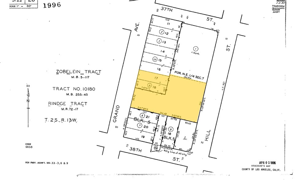 3761 S Hill St, Los Angeles, CA à louer - Plan cadastral – Image 2 sur 2