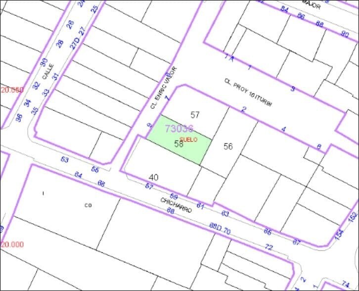 Carrer d'Enric Valor, Alquerías del Niño Perdido, Castellón à vendre - Plan cadastral – Image 2 sur 2