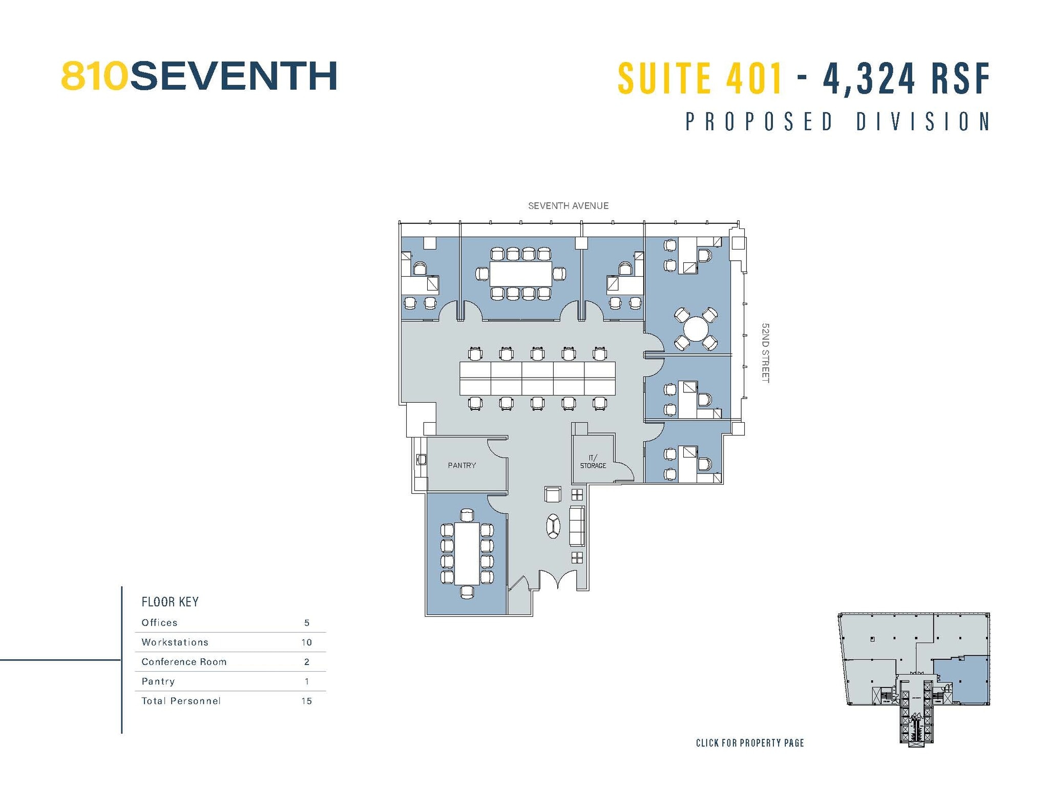 810 Seventh Ave, New York, NY à louer Plan d’étage– Image 1 sur 3