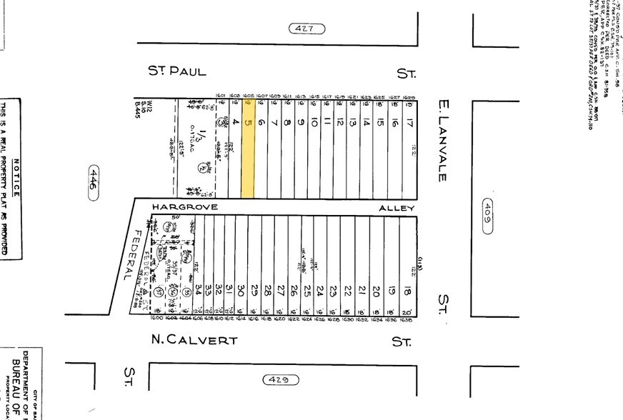 1605 Saint Paul St, Baltimore, MD à vendre - Plan cadastral – Image 2 sur 3