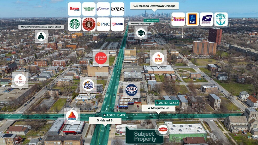 6705 S Halsted St, Chicago, IL à vendre - Aérien – Image 3 sur 3