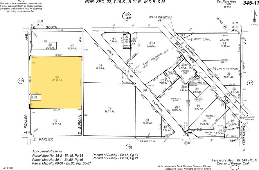 S Fowler and E South Ave, Fowler, CA à vendre - Plan cadastral – Image 2 sur 2