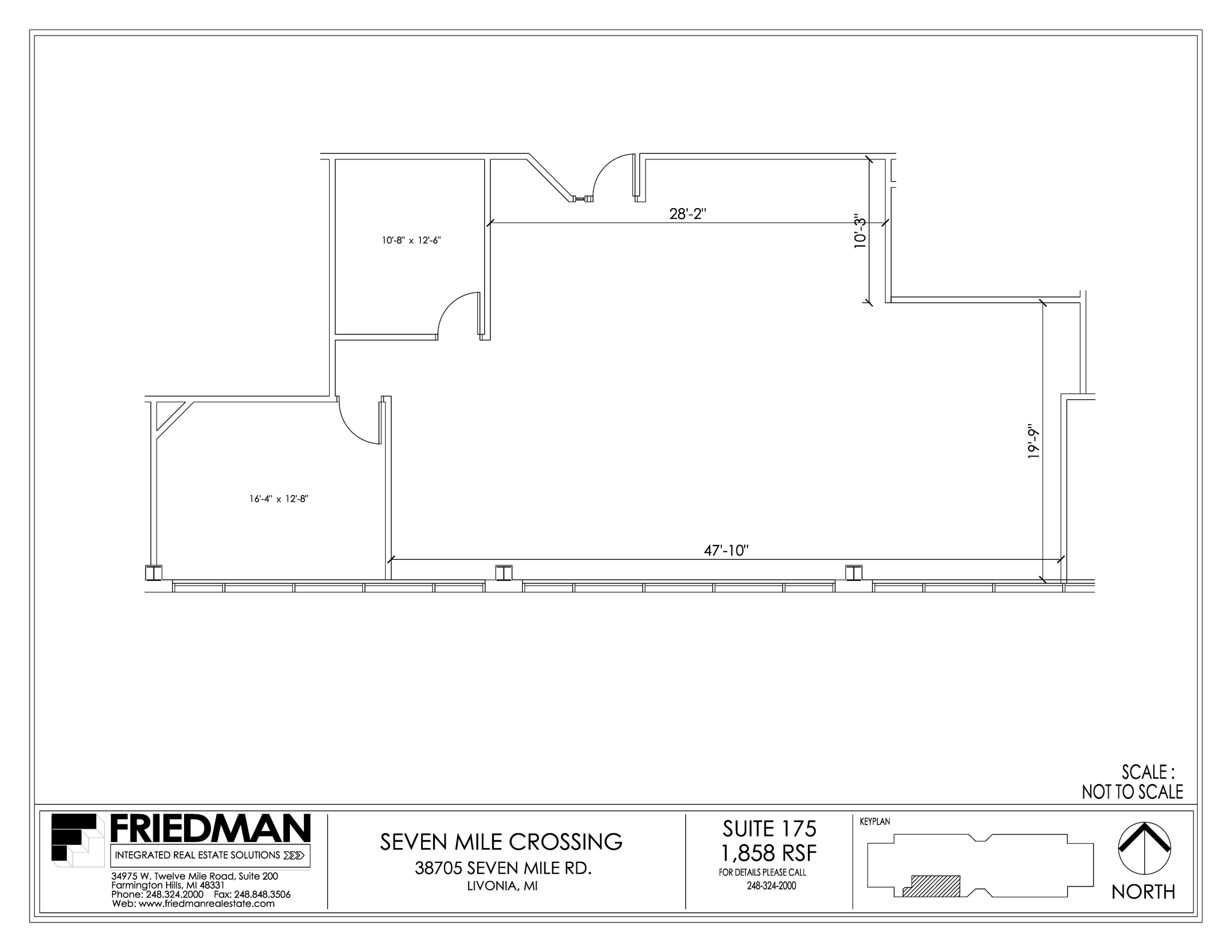 38705 7 Mile Rd, Livonia, MI à louer Plan d’étage– Image 1 sur 2