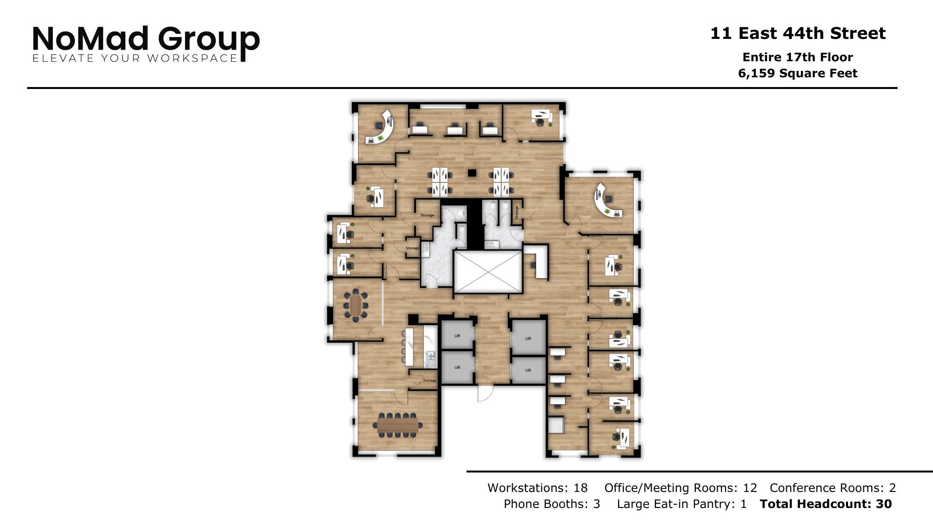 11 E 44th St, New York, NY à louer Plan d’étage– Image 1 sur 15