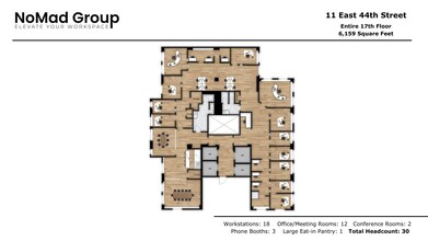11 E 44th St, New York, NY à louer Plan d’étage– Image 1 sur 15