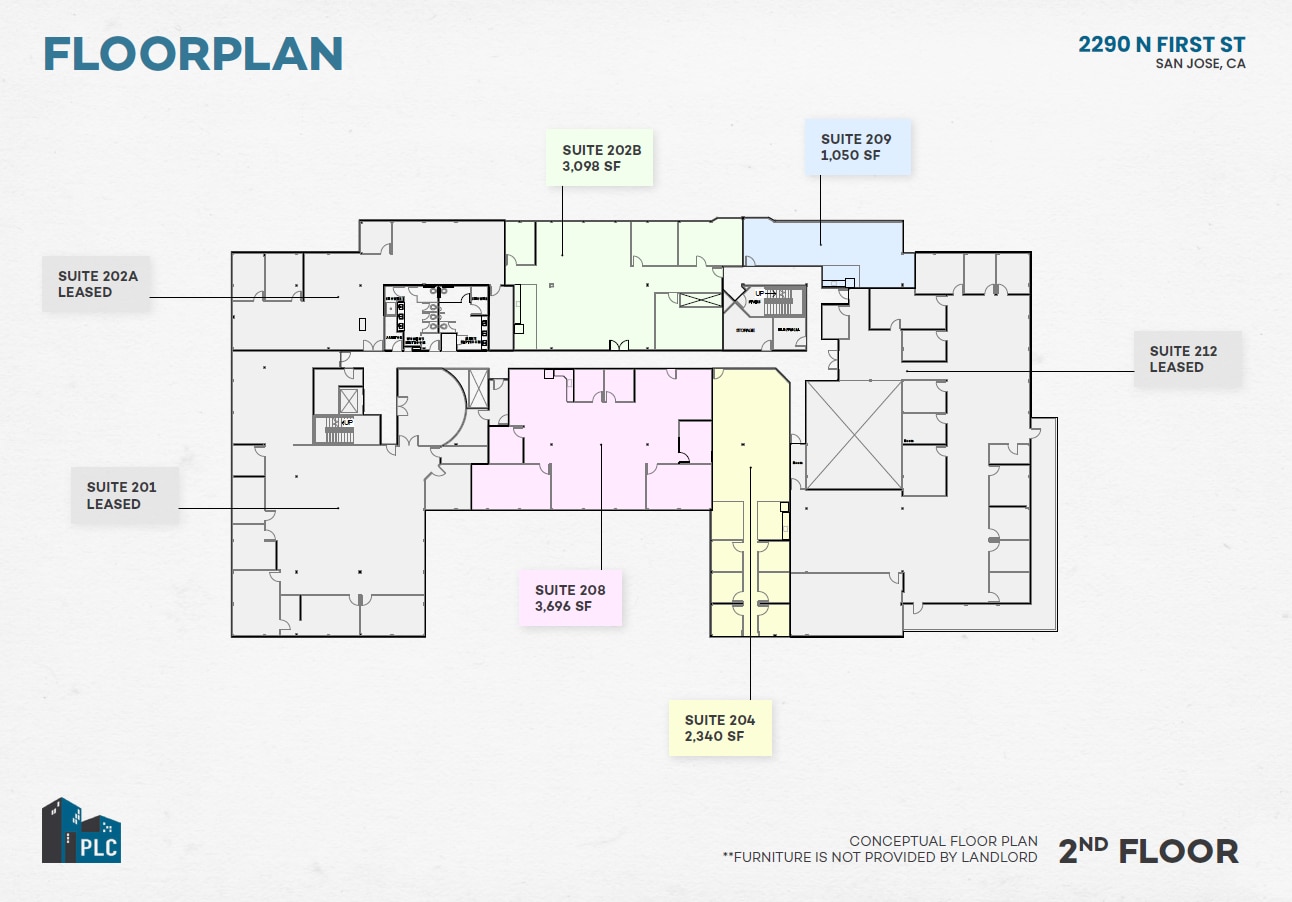 2290 N 1st St, San Jose, CA à louer Plan d’étage– Image 1 sur 1