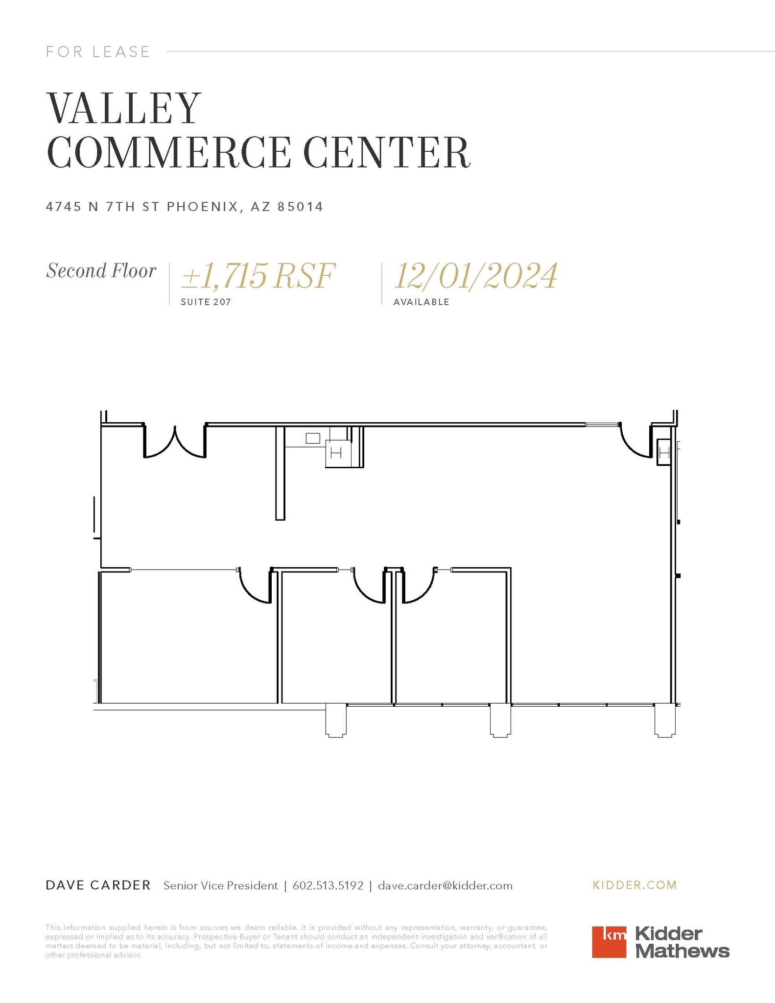 4745 N 7th St, Phoenix, AZ à louer Plan d’étage– Image 1 sur 1