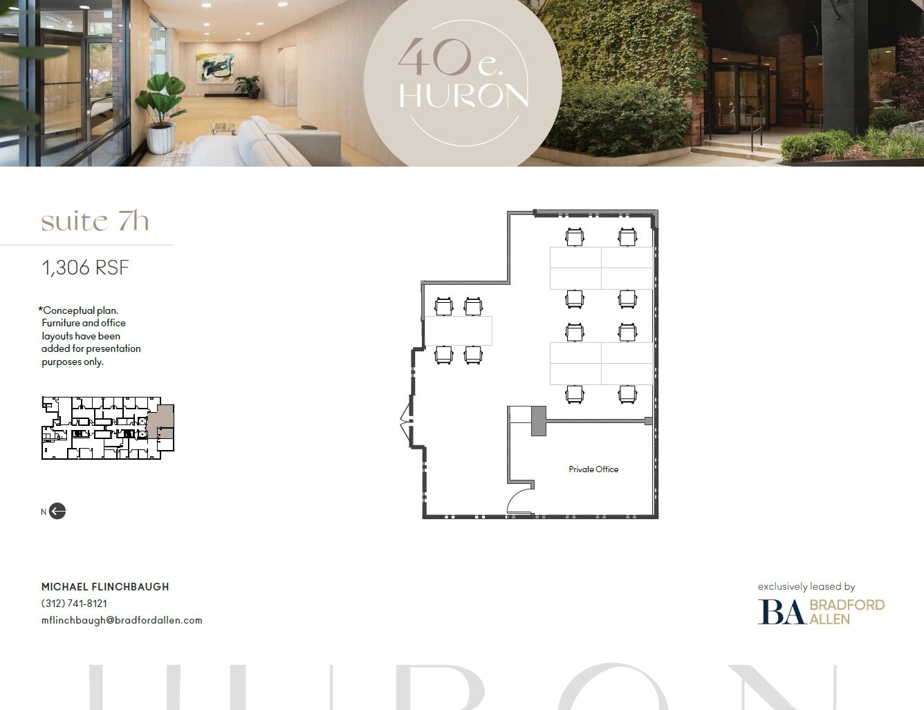 40 E Huron St, Chicago, IL à louer Plan d’étage– Image 1 sur 7