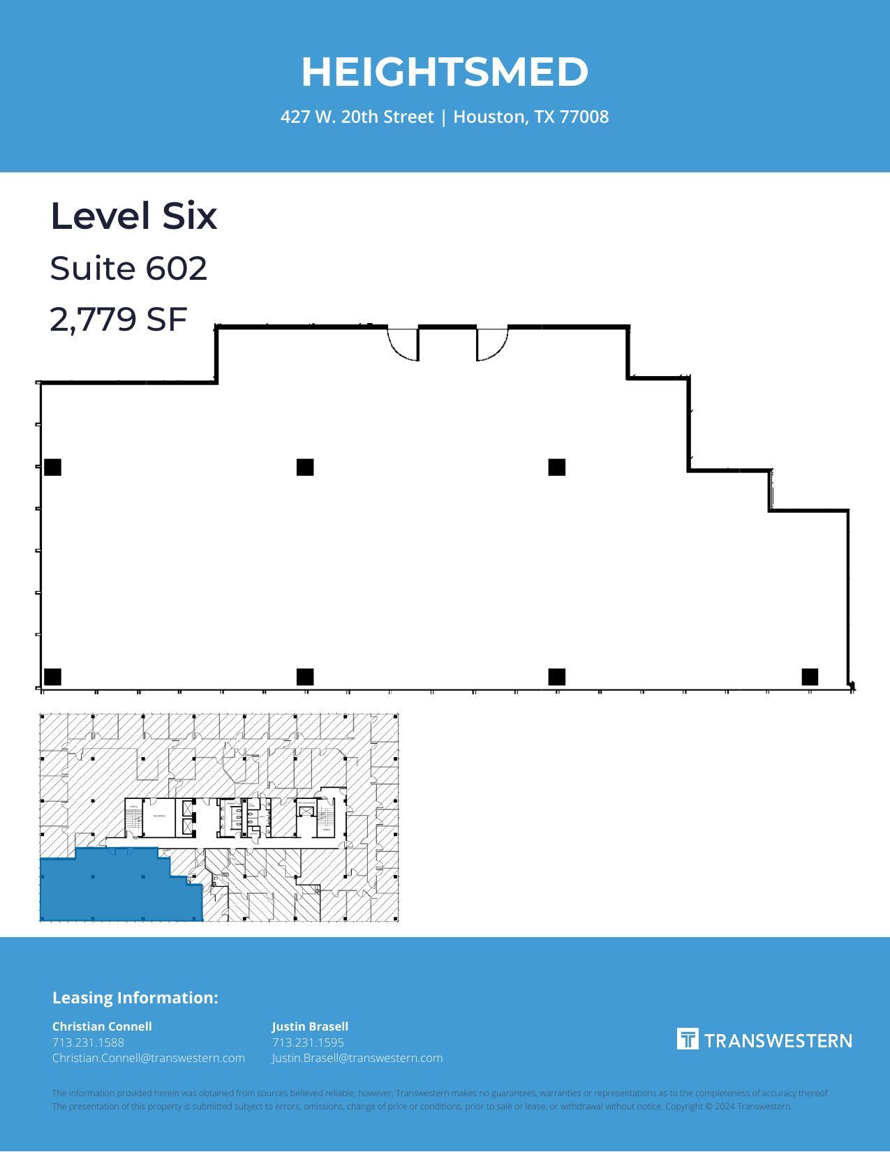 427 W 20th St, Houston, TX à louer Plan d’étage– Image 1 sur 1