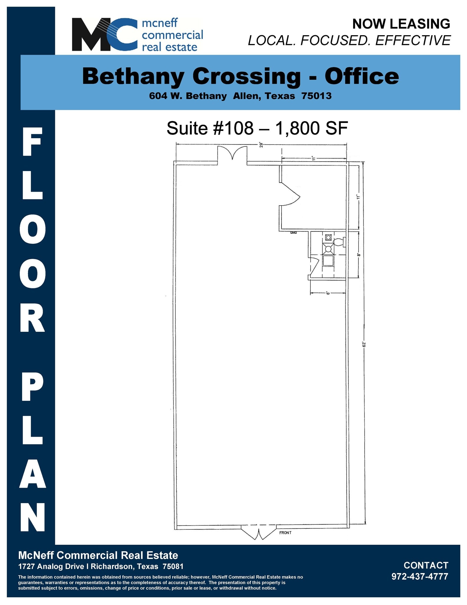 604 W Bethany Dr, Allen, TX à louer Plan d’étage– Image 1 sur 1