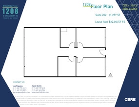 1232 E Broadway Rd, Tempe, AZ à louer Plan d’étage– Image 1 sur 1