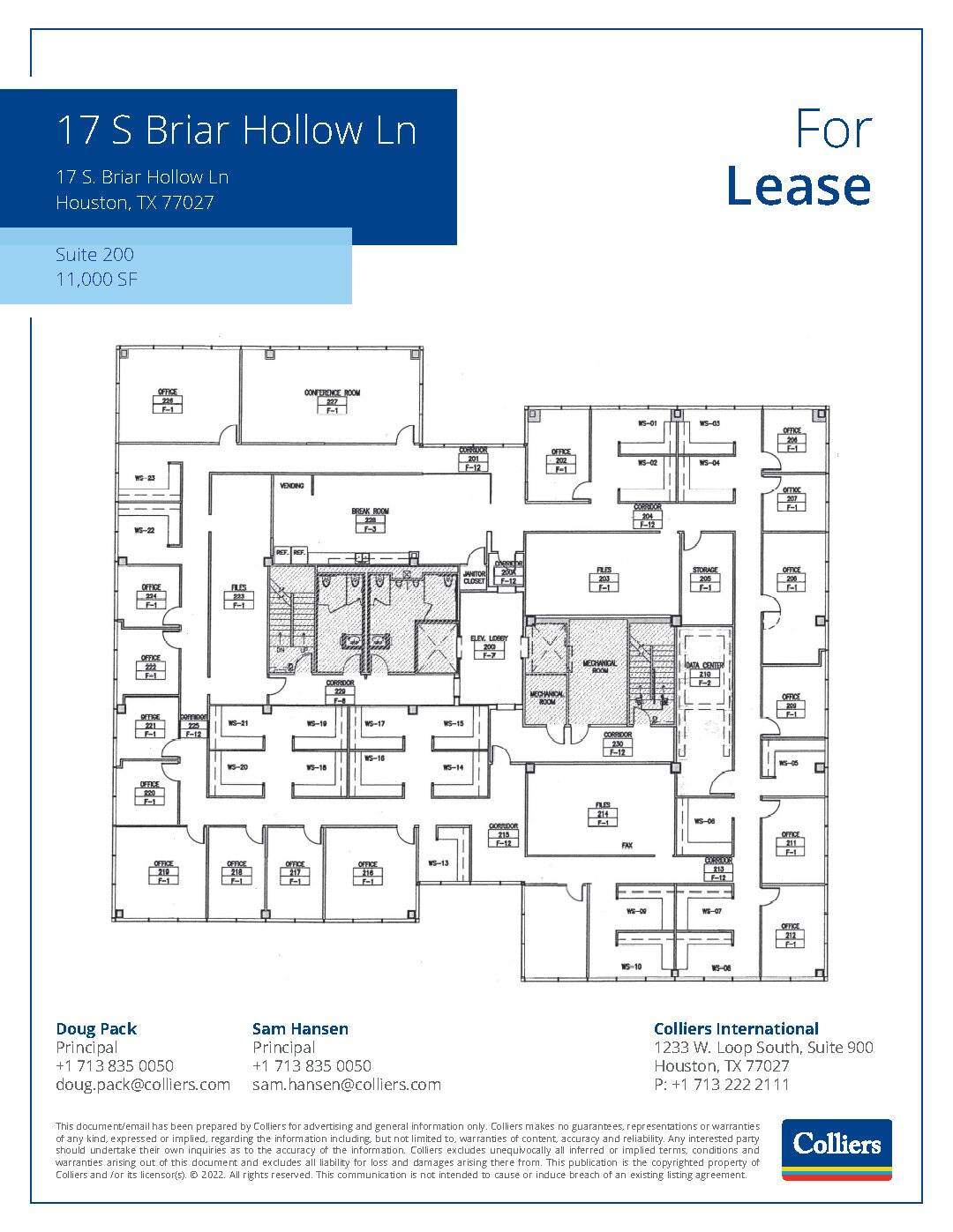 17 S Briar Hollow Ln, Houston, TX à louer Plan d’étage– Image 1 sur 2