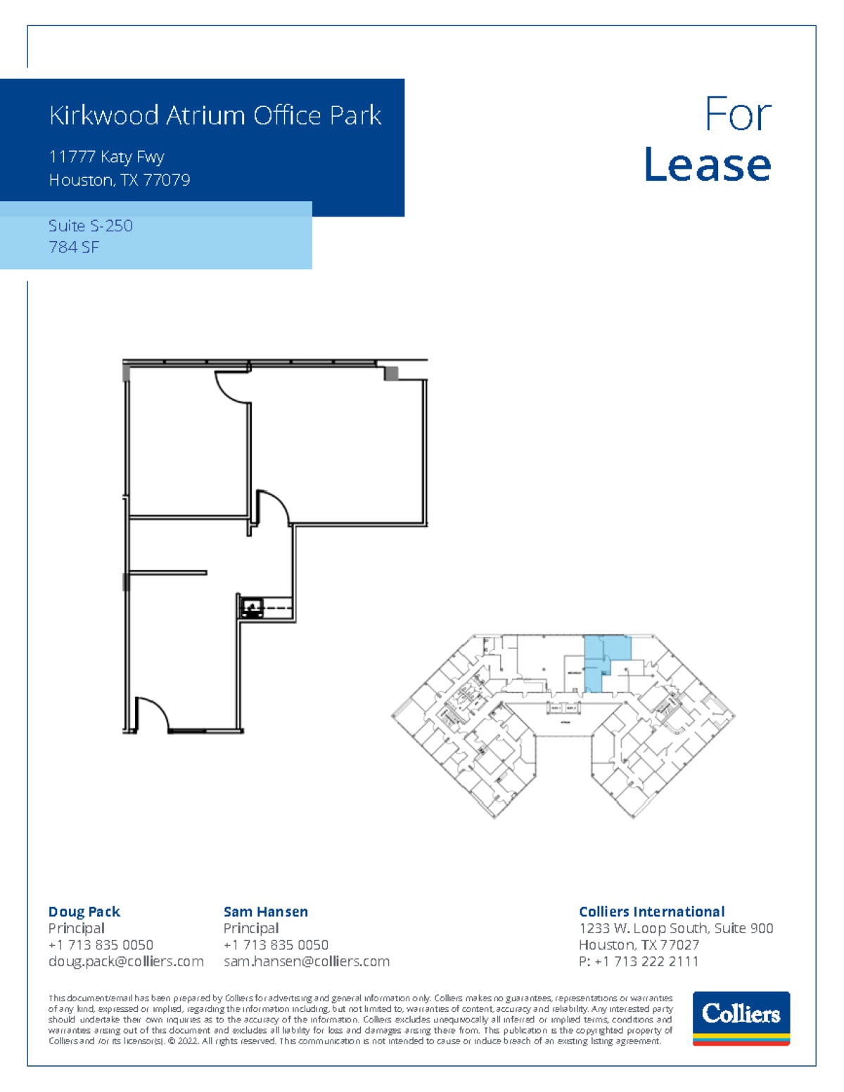 11777 Katy Fwy, Houston, TX à louer Plan d’étage– Image 1 sur 2