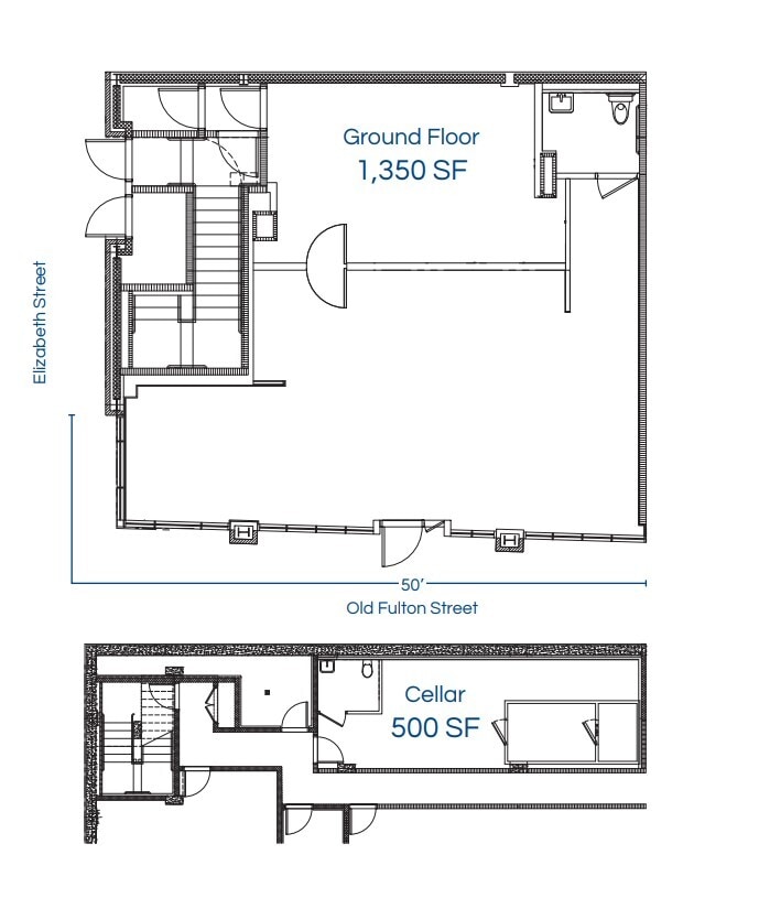 22 Old Fulton St, Brooklyn, NY à louer Plan d’étage– Image 1 sur 1