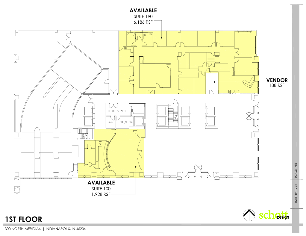 300 N Meridian St, Indianapolis, IN à louer Plan d’étage– Image 1 sur 1