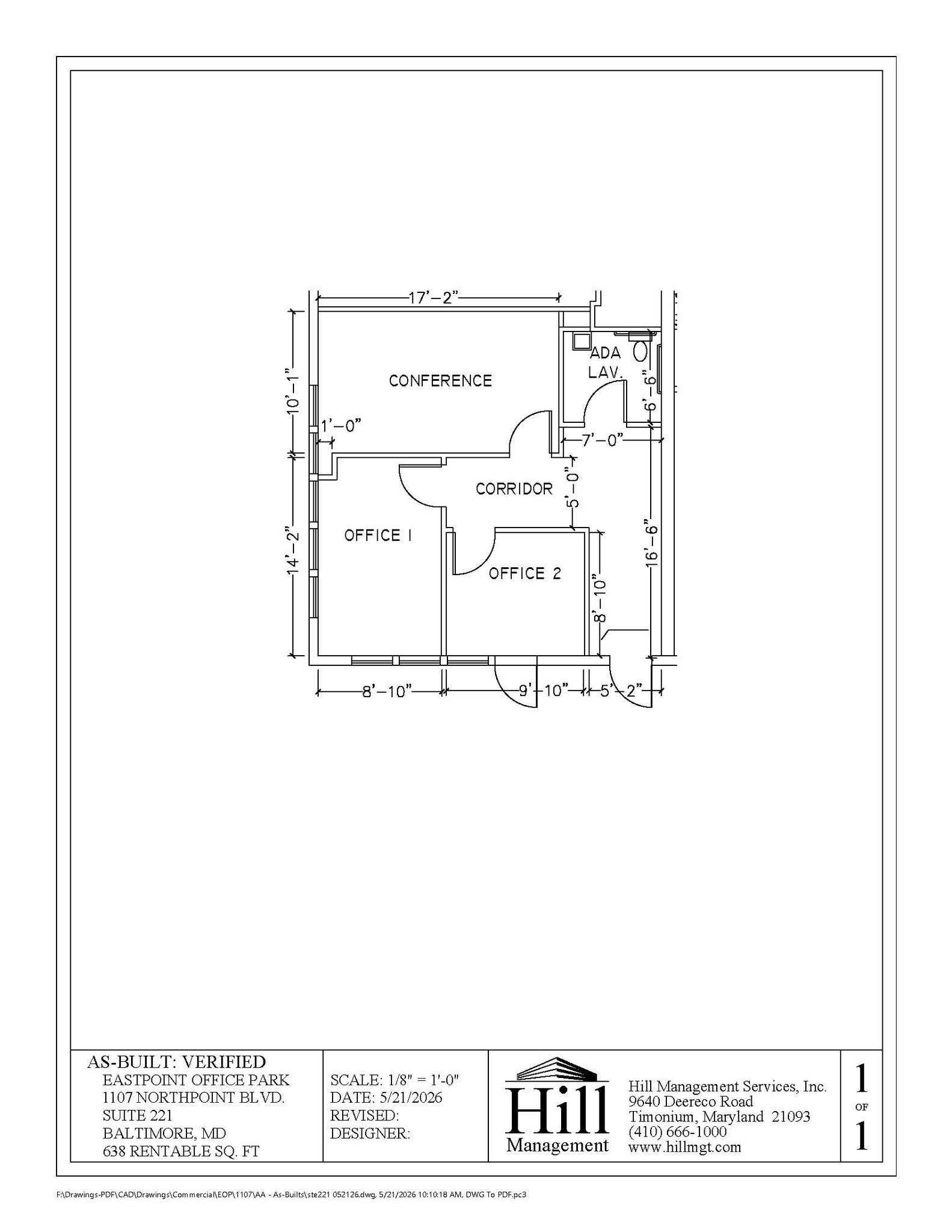 1107 N Point Blvd, Baltimore, MD à louer Plan d’étage– Image 1 sur 1