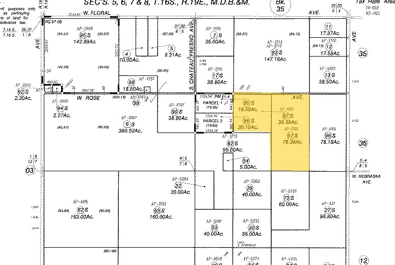 1 W Rose Ave, Caruthers, CA à vendre - Plan cadastral – Image 2 sur 2