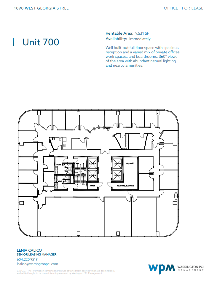 1090 W Georgia St, Vancouver, BC à louer Plan d’étage– Image 1 sur 1