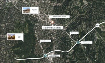 521 Penn Ave, Pittsburgh, PA - VUE AÉRIENNE  vue de carte - Image1