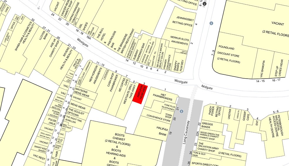 3 Westgate, Peterborough à louer - Plan de site – Image 2 sur 2