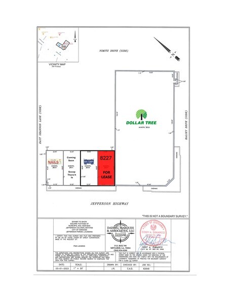 8225-8227 Jefferson Hwy, Harahan, LA à louer - Plan de site – Image 3 sur 3