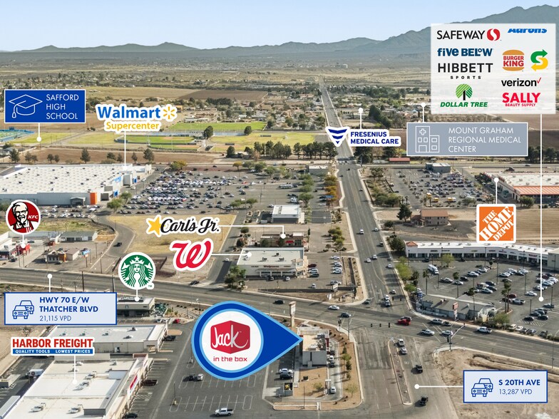 1990 W Thatcher Blvd, Safford, AZ à vendre - Aérien – Image 2 sur 3
