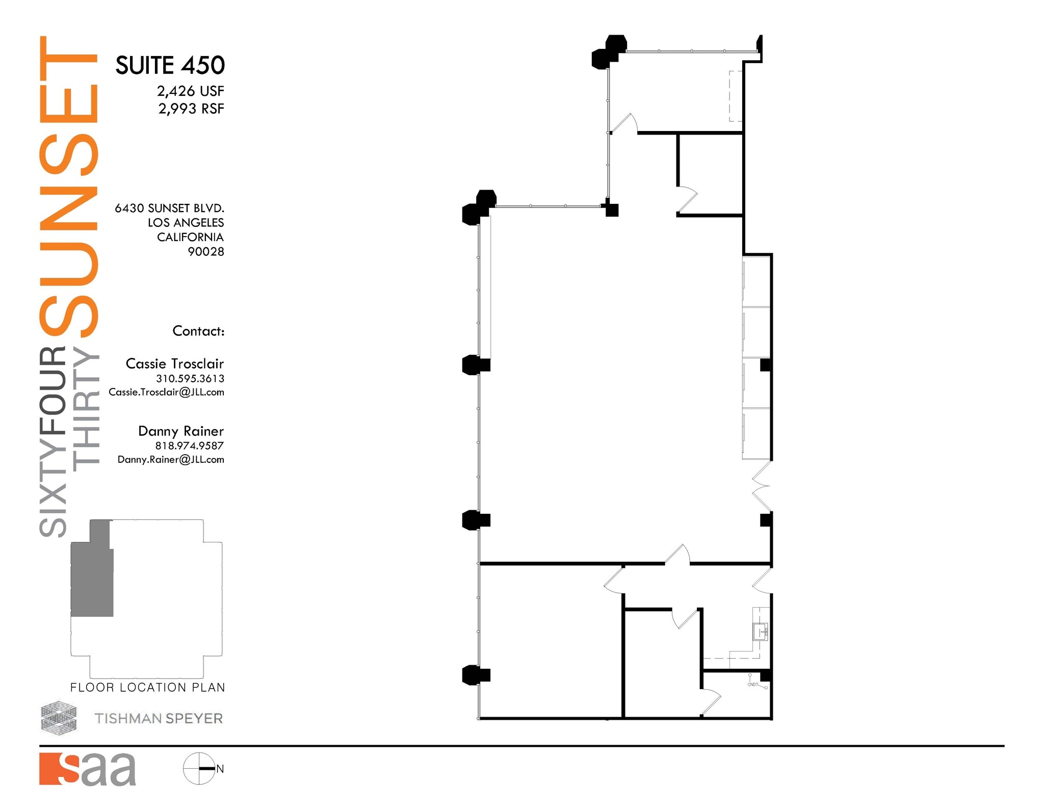 6430 W Sunset Blvd, Los Angeles, CA à louer Plan d’étage– Image 1 sur 1