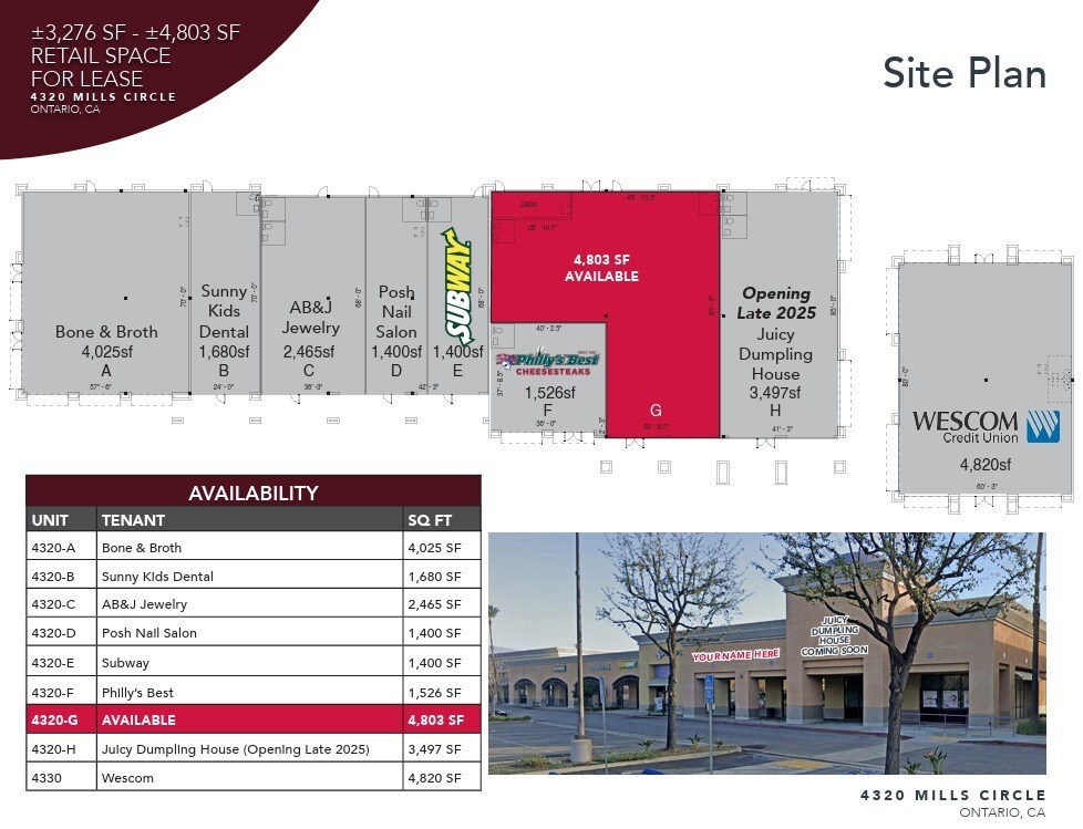 4310-4350 Mills Cir, Ontario, CA à louer Plan de site– Image 1 sur 3