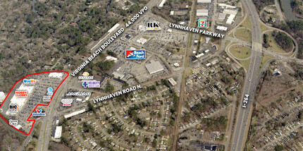 2800 Virginia Beach Blvd, Virginia Beach, VA - VUE AÉRIENNE  vue de carte