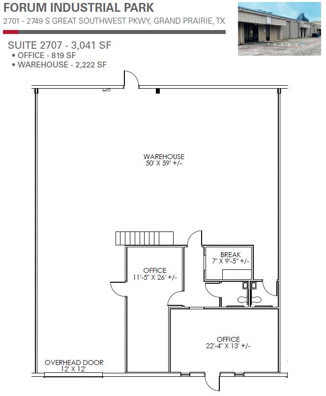2701-2749 S Great Southwest Pky, Grand Prairie, TX à louer Plan d’étage– Image 1 sur 1