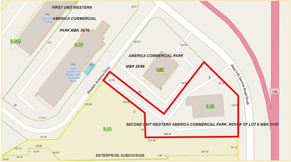 836 W I65 Service Rd S, Mobile, AL à vendre - Plan cadastral – Image 2 sur 3