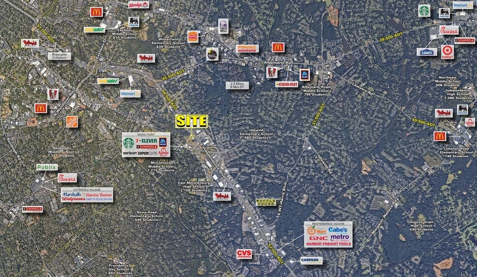 5226 E Independence Blvd, Charlotte, NC à louer - Aérien – Image 3 sur 3