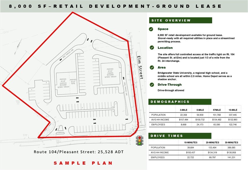 1307 Pleasant St, Bridgewater, MA à louer - Plan de site – Image 2 sur 3