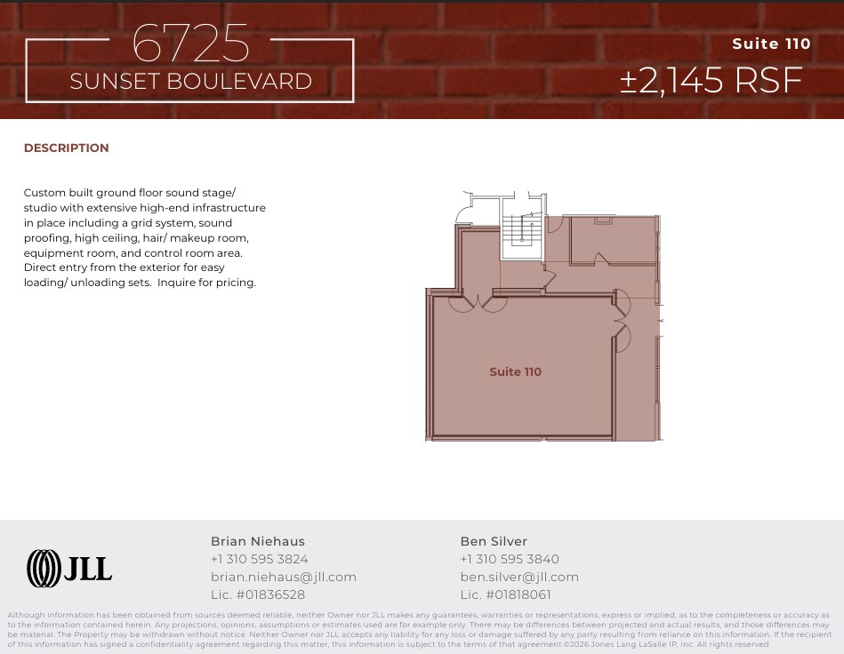 6725 W Sunset Blvd, Los Angeles, CA à louer Plan d’étage– Image 1 sur 1