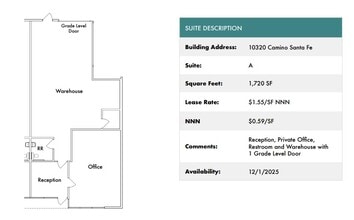 10340 Camino Santa Fe, San Diego, CA à louer Plan d’étage– Image 2 sur 2