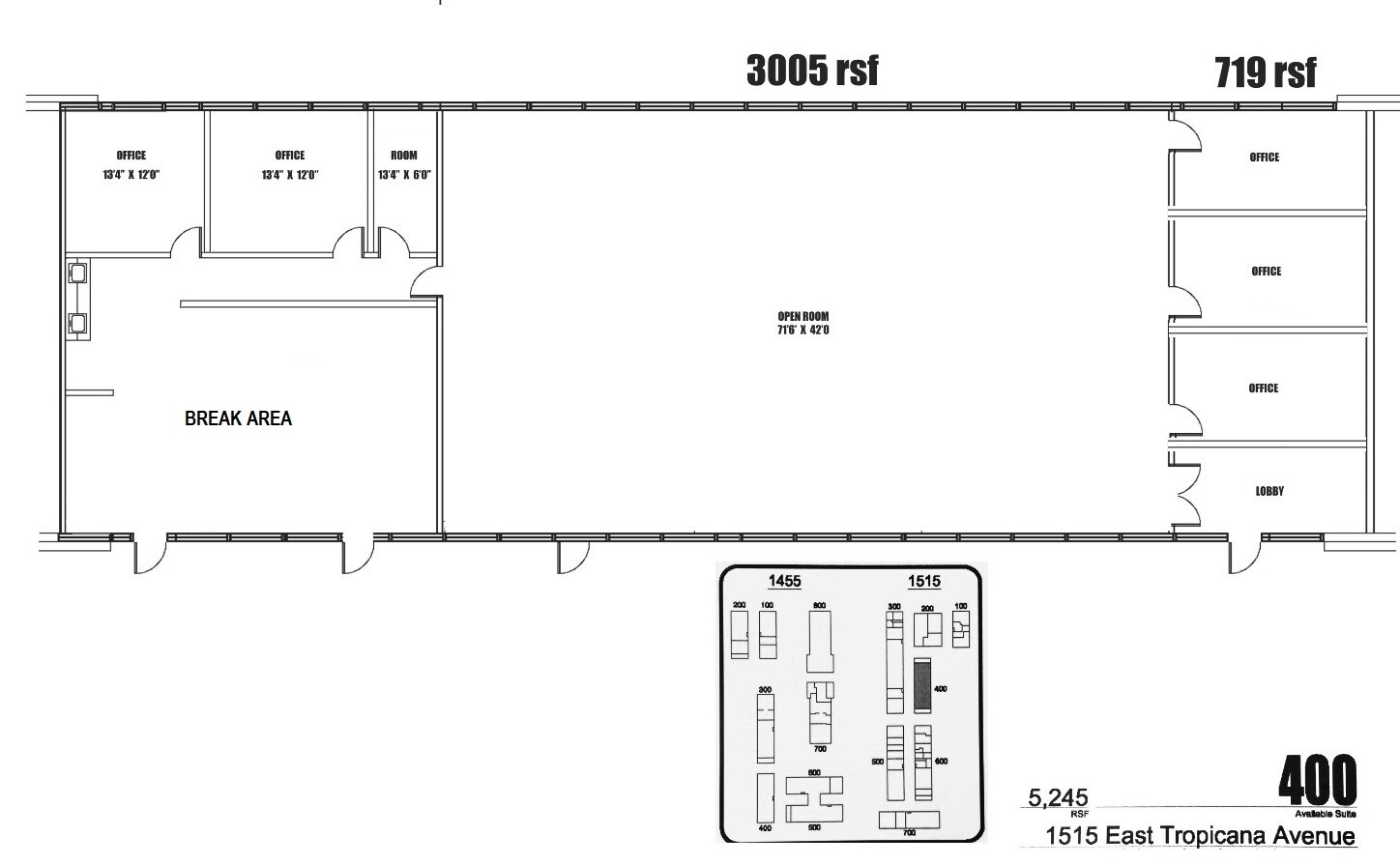 1455-1515 E Tropicana Ave, Las Vegas, NV à louer Plan d’étage– Image 1 sur 13