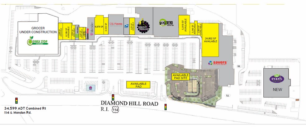 1500-1666 Diamond Hill Rd, Woonsocket, RI à louer - Photo de l’immeuble – Image 2 sur 5